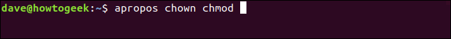 apropos chown chmod in a terminal window