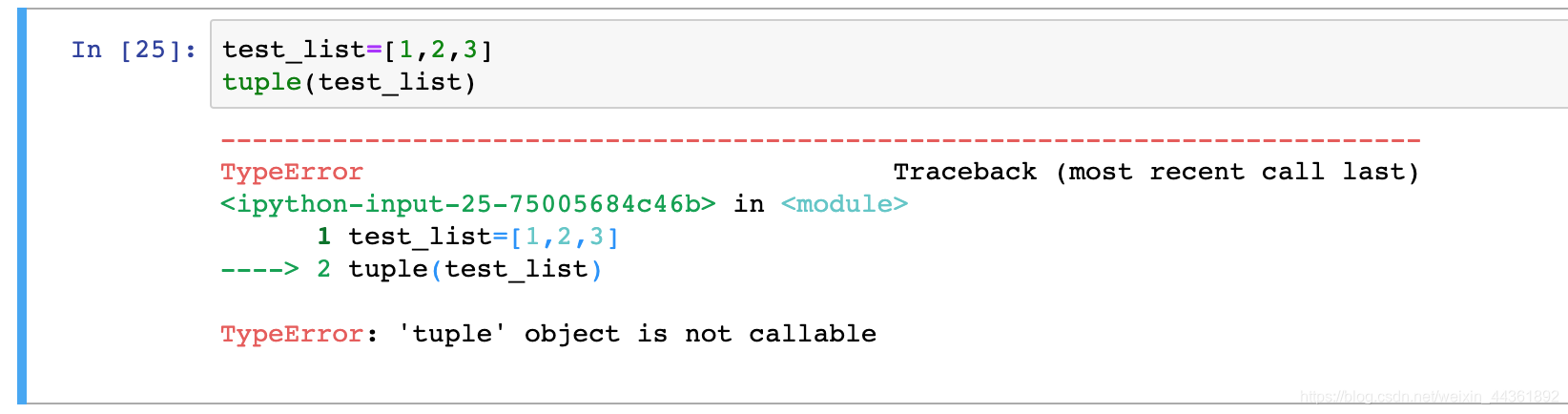 TypeError: 'tuple' object is not callable-CSDN博客