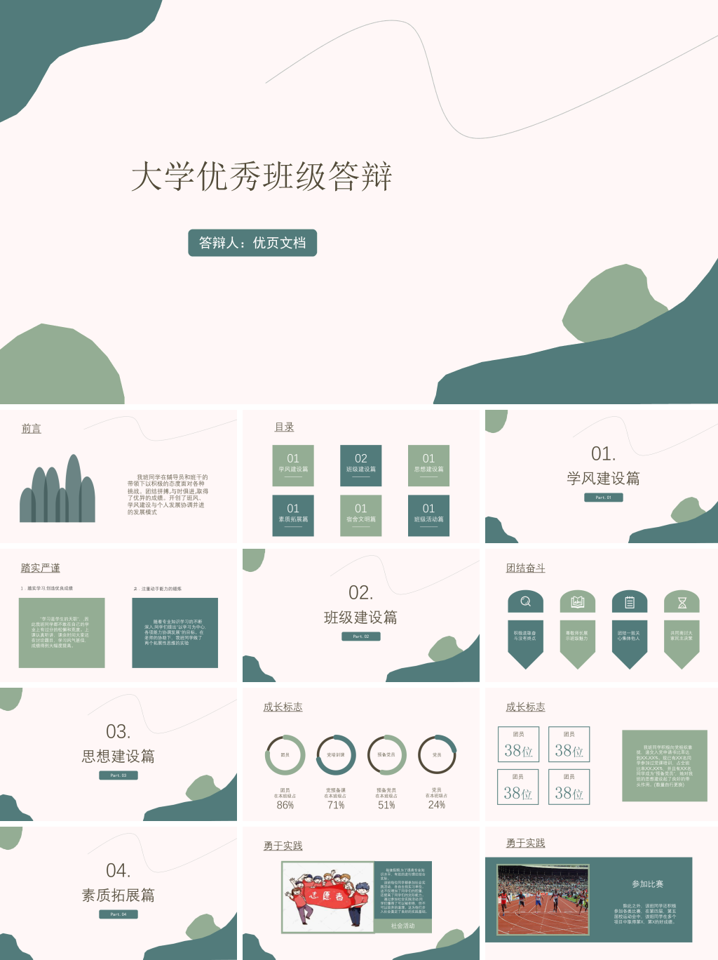 大学生优秀班级答辩PPT