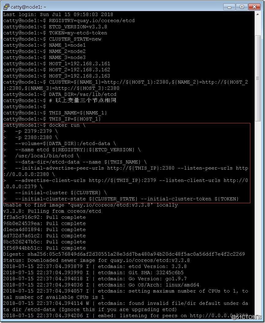 图1-节点node1上etcd容器运行日志1