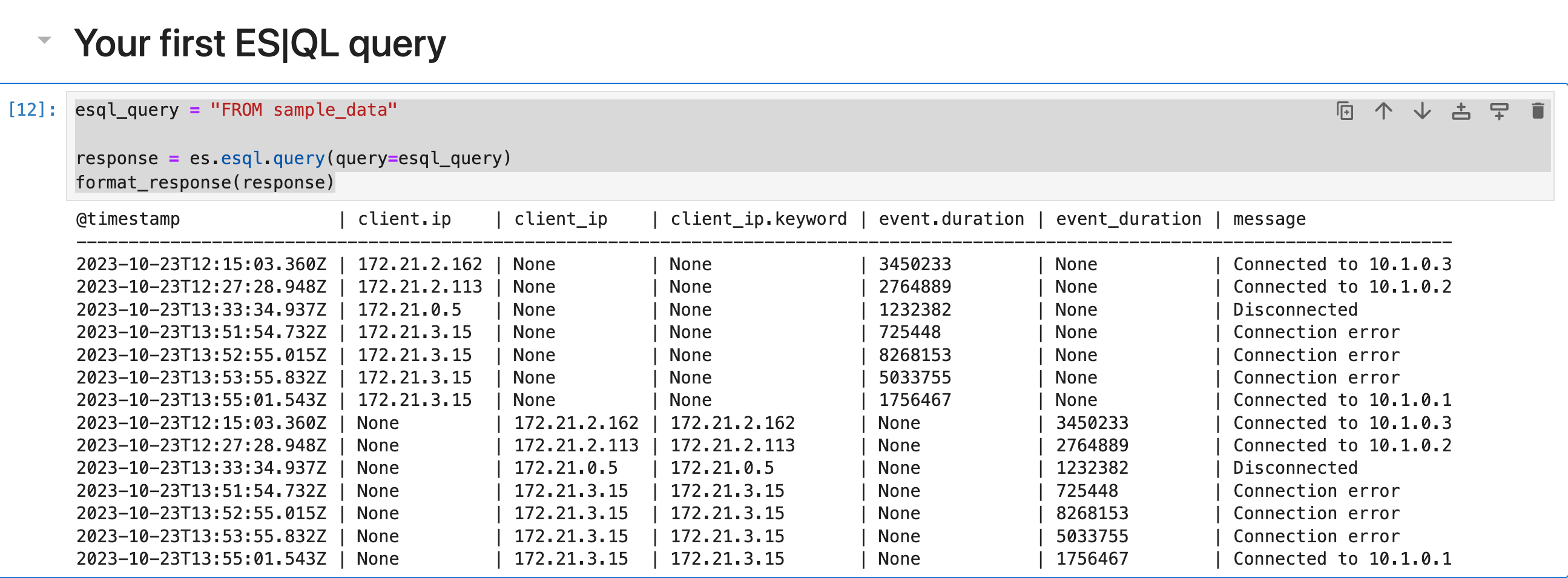 Elasticsearch：ES|QL 入门 - Python Notebook_elasticsearch8.12 python-CSDN博客