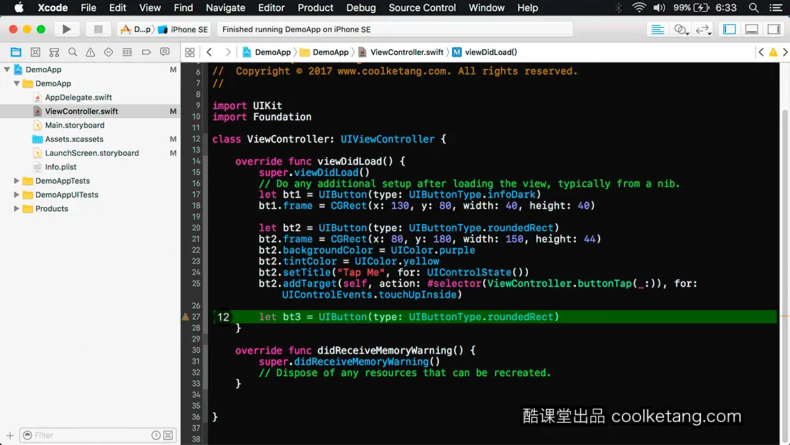 互动教程 for Xcode9 & Swift4-酷课堂