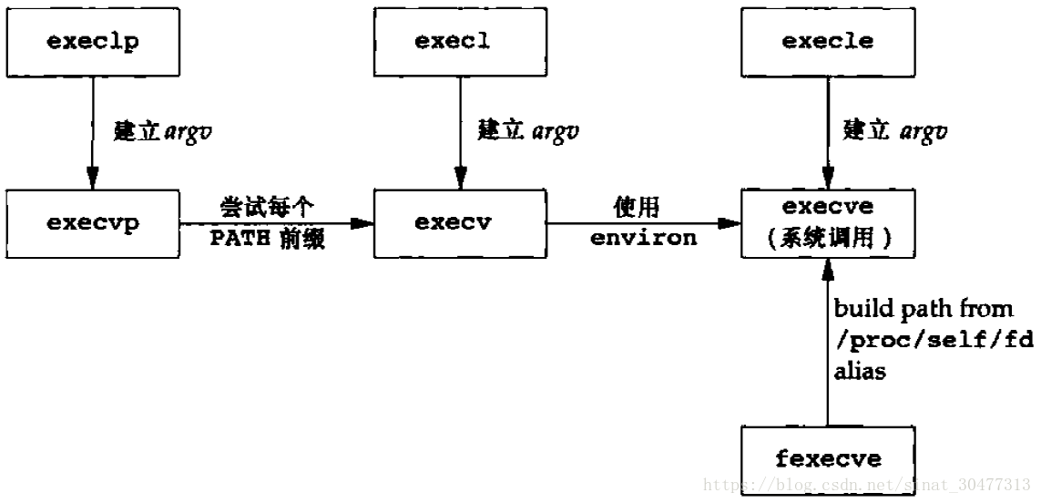 7个exec函数的关系