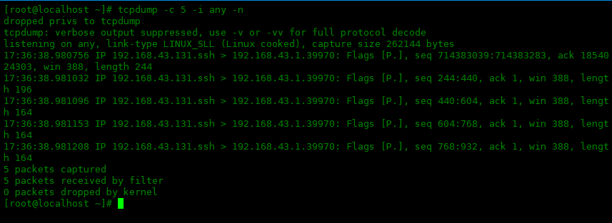 tcpdump 命令的个常用选项：一tcpdump 命令的个常用选项：一