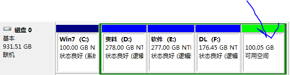 箭头指向预留空间