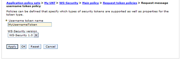 指定UsernameToken