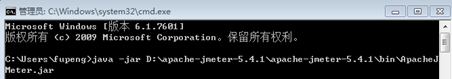 图 12 命令行的方式打开JMeter