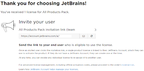 JetBrains开源许可邀请链接