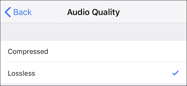 Voice Memos quality settings