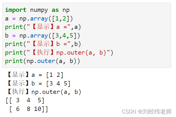 计算两个向量的外积numpy.outer()_python np.outer-CSDN博客