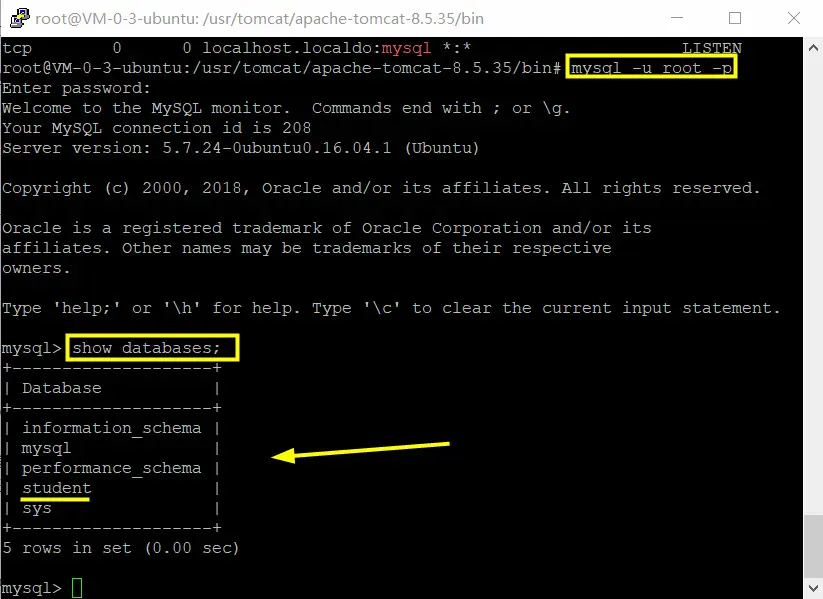 登录MySQL