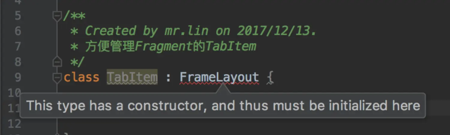 提示必须要构造方法