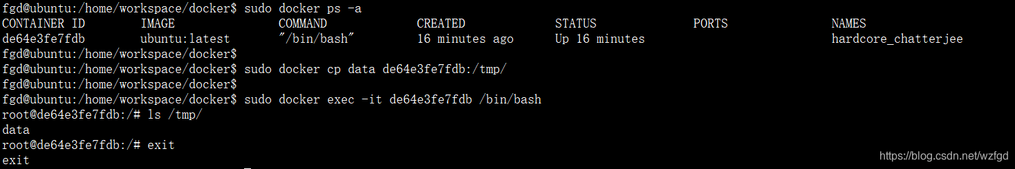 拷贝本地文件到容器