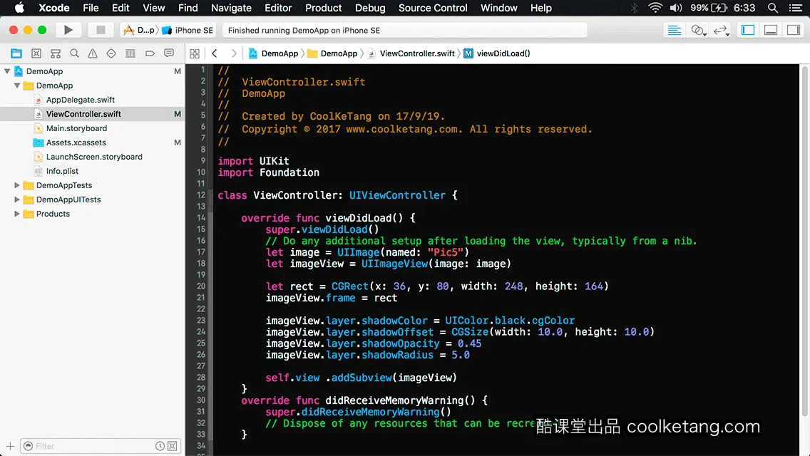 互动教程 for Xcode9 & Swift4-酷课堂