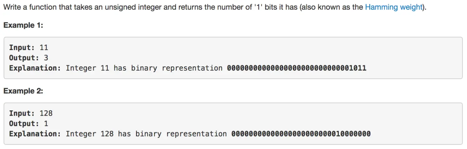 Number of 1 Bits