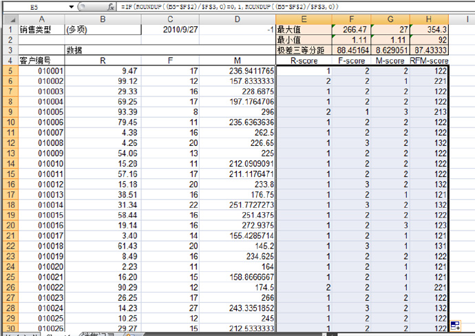 手把手教你用Excel2007利用RFM细分客户群