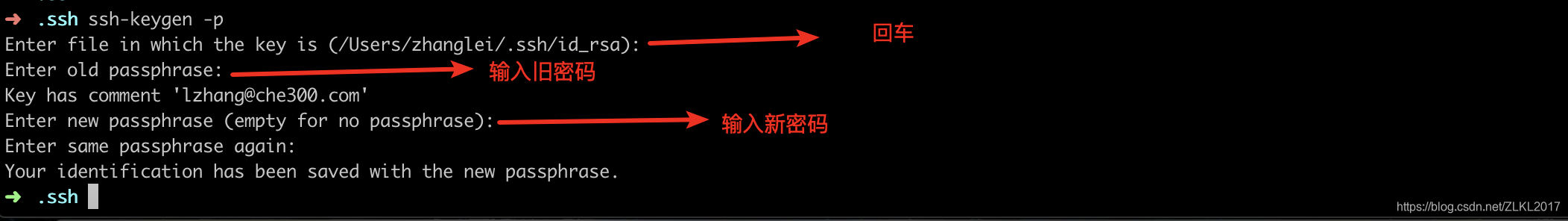 ssh-keygen -p