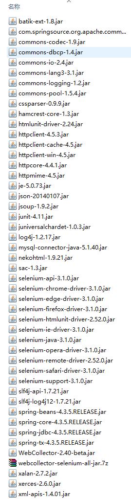 Webcollector所有依赖jar包截图