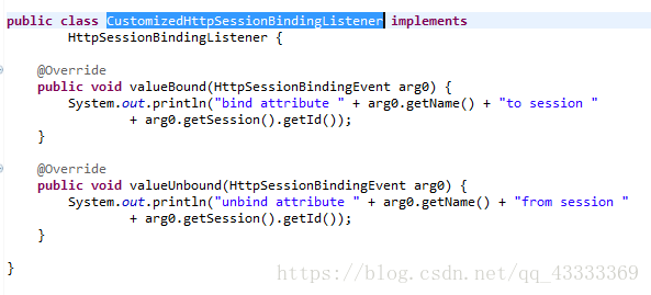 HttpSessionBindingListener，HttpSessionBindingEvent