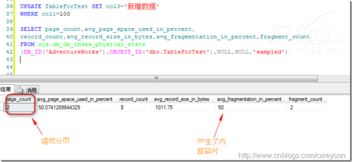 SQL Server索引中的碎片和填充因子(1)