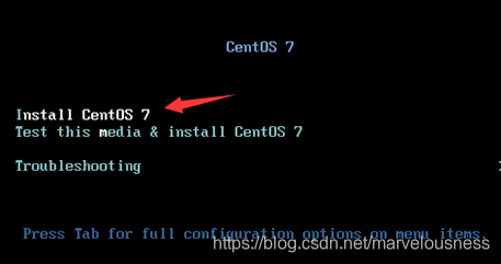 开机选择安装 CentOS 7