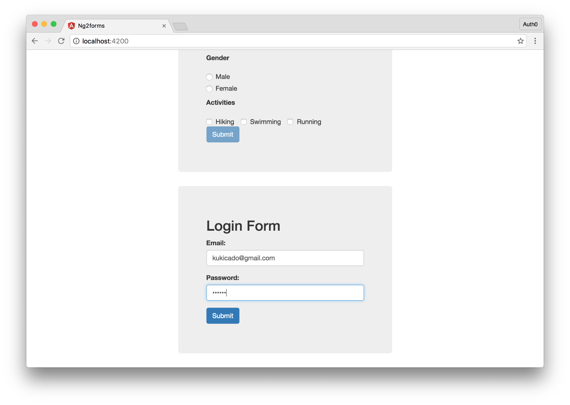 Angular 2 Login Form