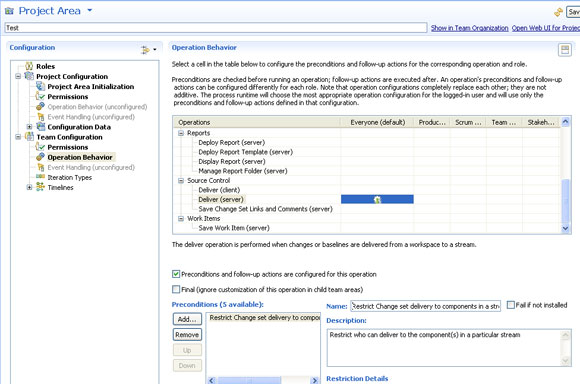 Operational behavior control for change delivery