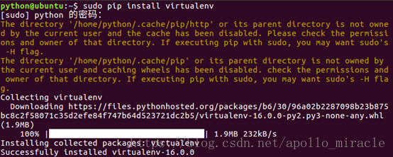 sudo pip install virtualenv