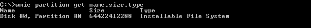 Print Partition Name, Size, and Type