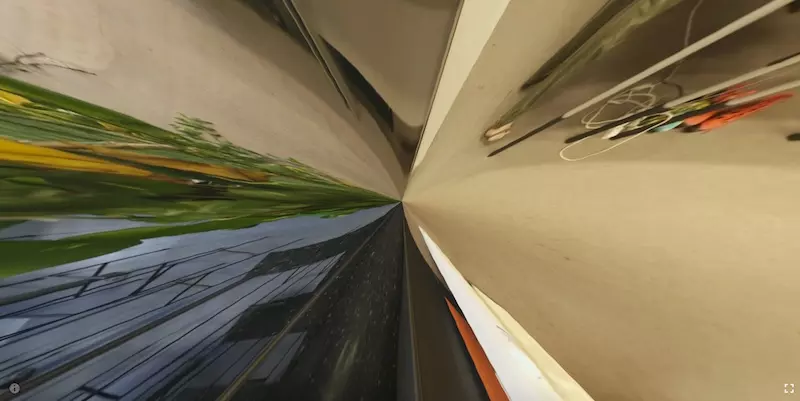 A rather absurd squished floor