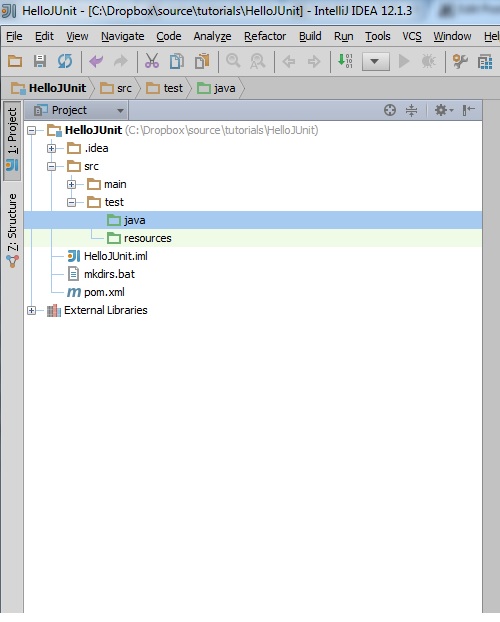 JUnit Project View
