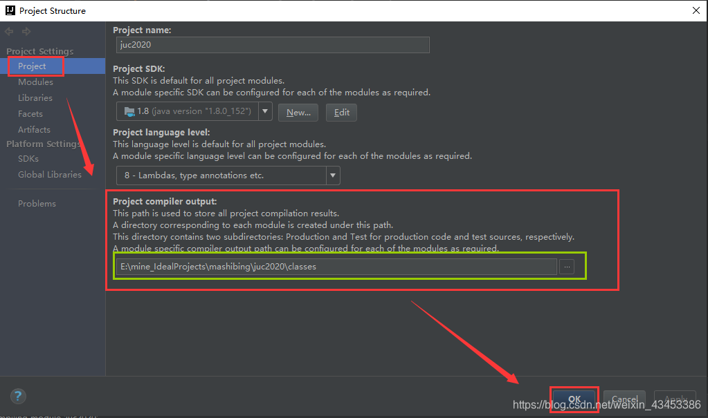 解决——》Cannot start compilation: the output path is not specified for ...