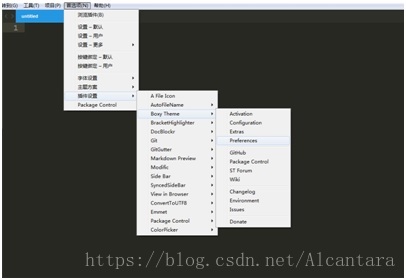 首选项—插件设置——相应主题——preferences