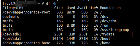 centos7格式化大于2T的硬盘
