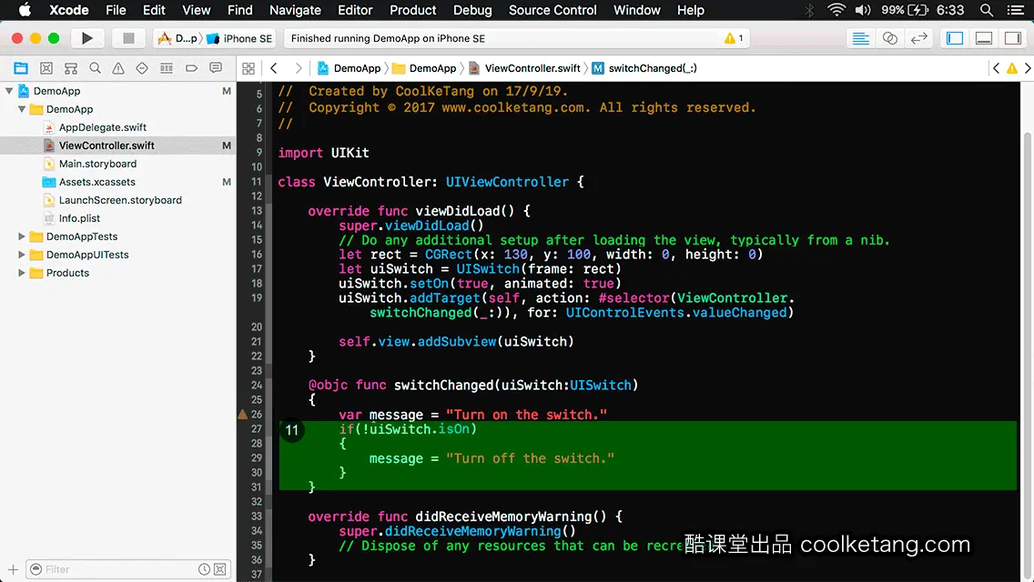 互动教程 for Xcode9 & Swift4-酷课堂