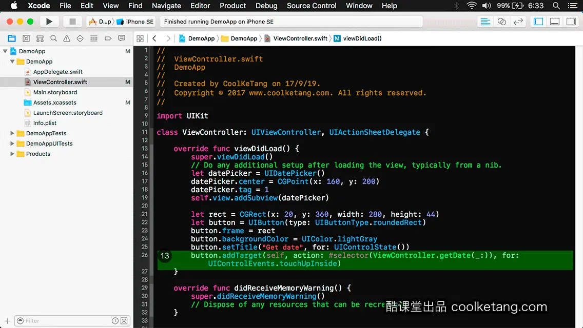 互动教程 for Xcode9 & Swift4-酷课堂