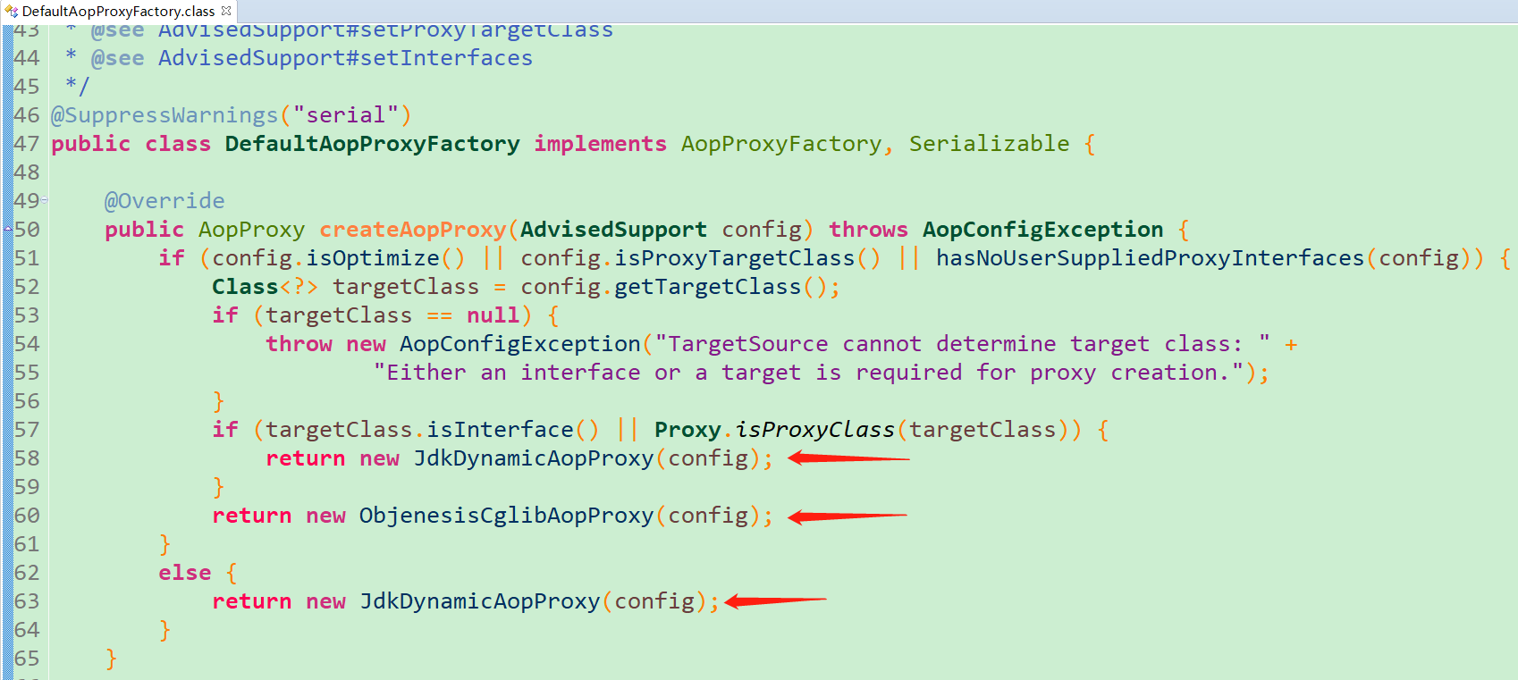 DefaultAopProxyFactory