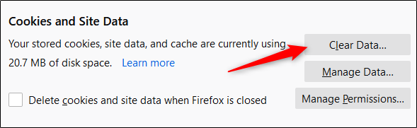 Clear cookies and cache in firefox