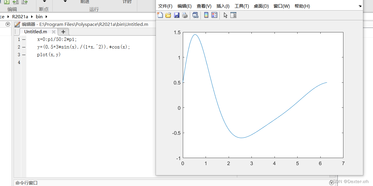 实验《MATLAB绘图操作》_使用matlab,绘制y=5x,x取值范围(0.5.50)。结果截图上传-CSDN博客