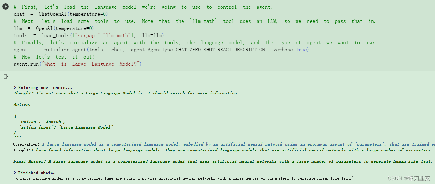使用CHAT_ZERO_SHOT_REACT_DESCRIPTION