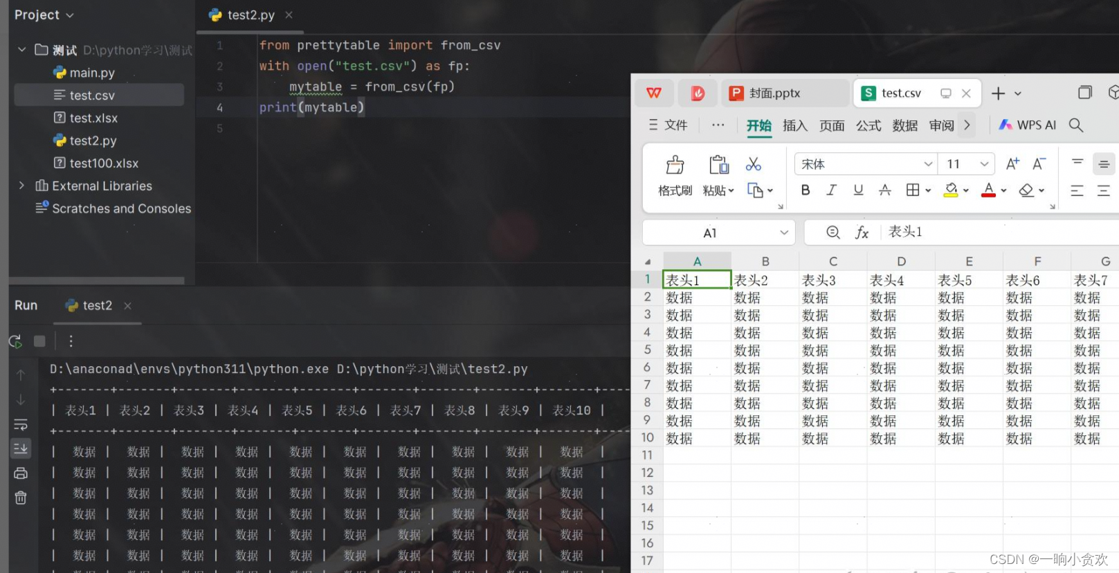 Python100个库分享第3个—prettytable(以表格形式输出)_prettytable库-CSDN博客