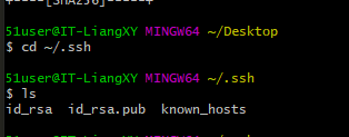 $ cd ~/.ssh$ lsauthorized_keys2 id_dsa known_hostsconfig id_dsa.pub