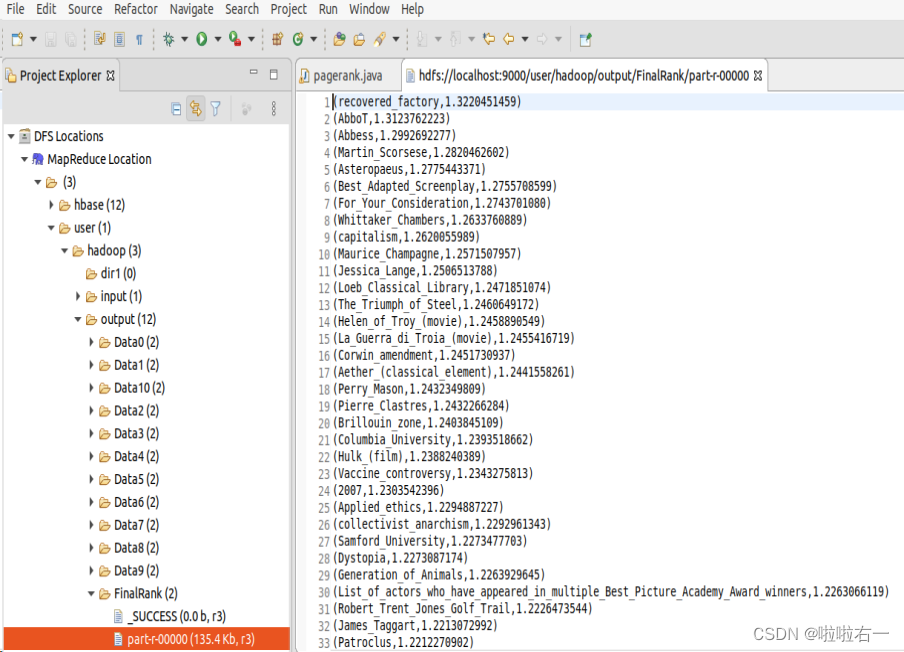 大数据|实验三:PageRank算法实现插图15 在这里插入图片描述
