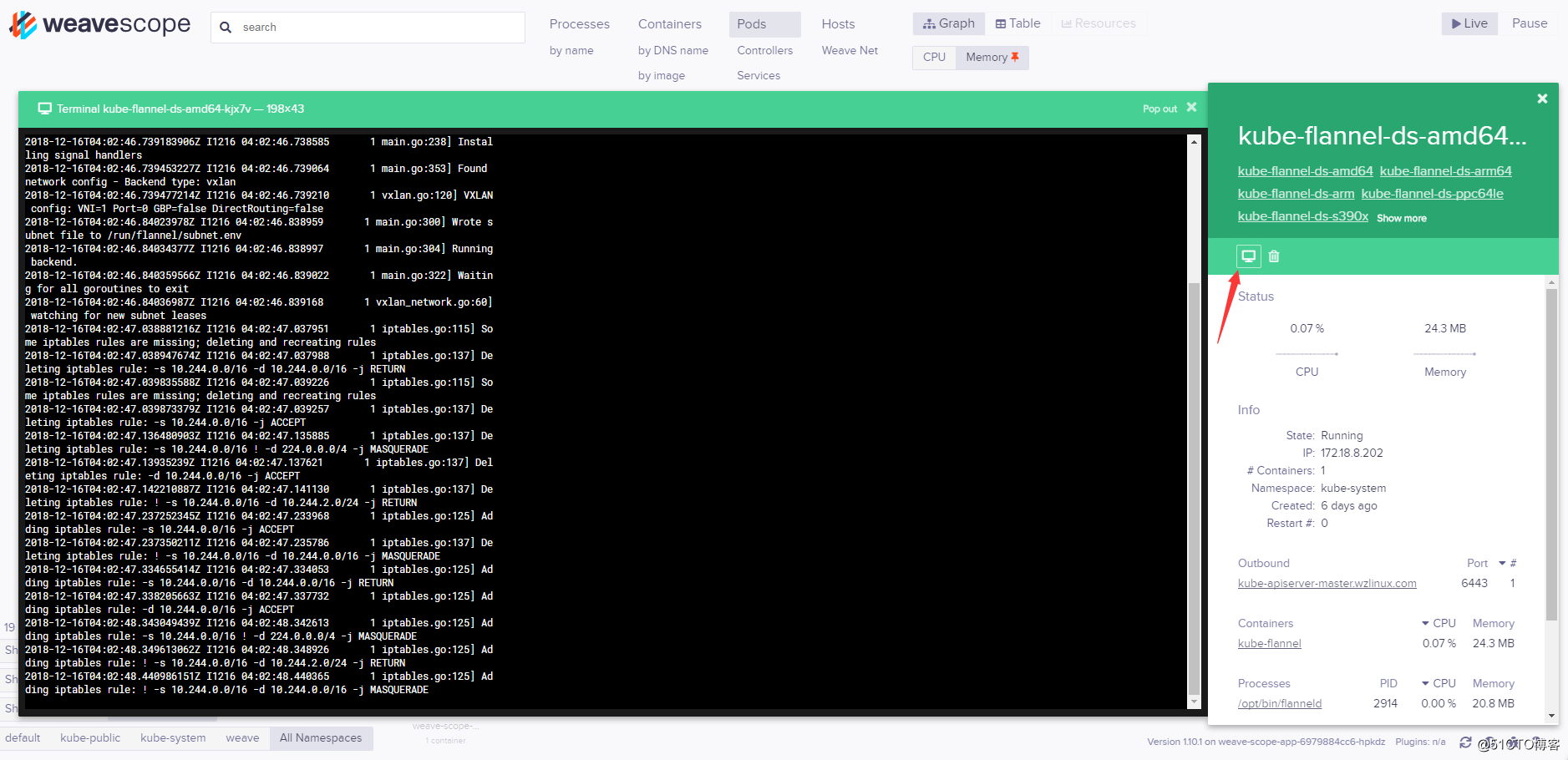 Kubernetes 使用 Weave Scope 监控集群(十七)