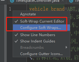 临时设置代码换行