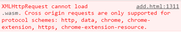 图9  XMLHttpRequest本地访问的跨域请求错误