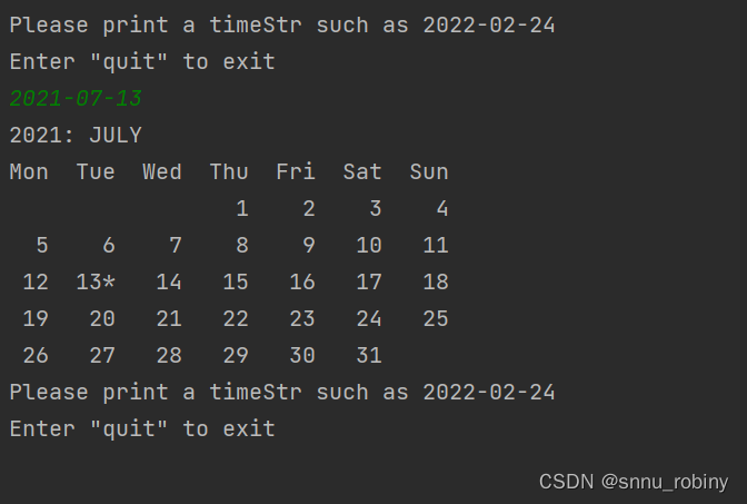 《Core Java》练习：displays a calendar for the current month-CSDN博客