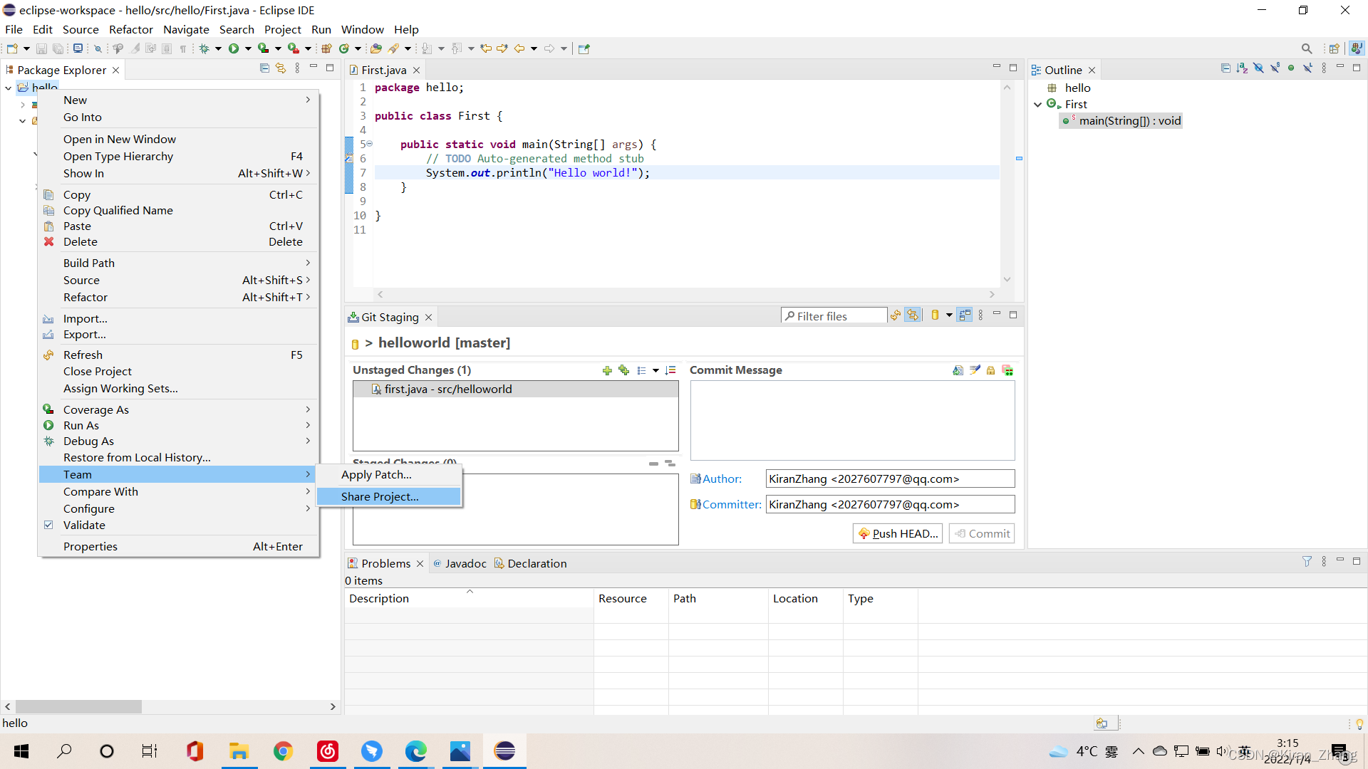 初学Java：利用Eclipse写JAVA代码并上传至GitHub_eclipse怎么上传代码文件-CSDN博客
