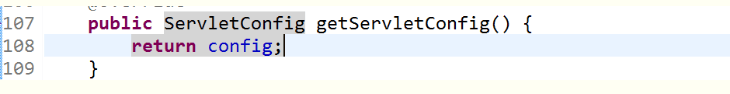 getServletConfig()