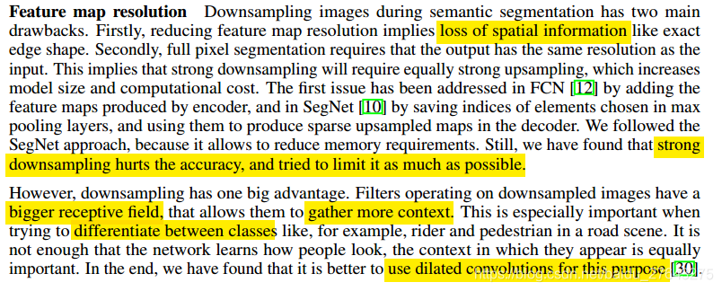 strong downsampling hurts the accuracy, and tried to limit it as much as possible.